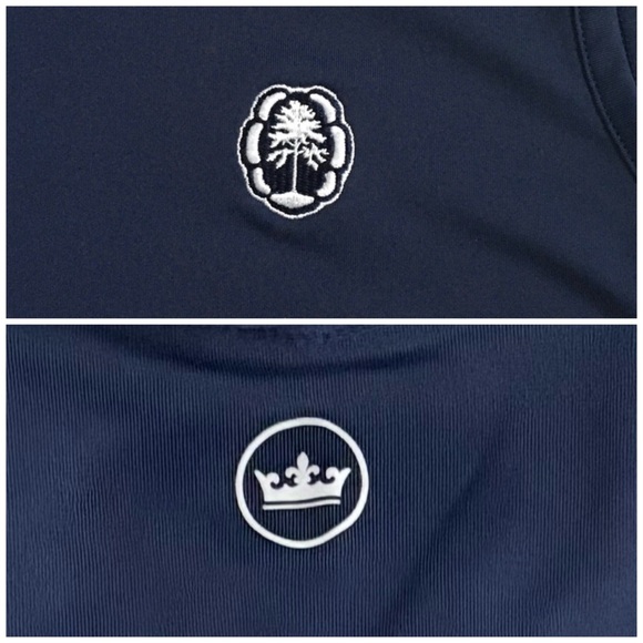 Peter Millar Golf Banded Sport Sleeveless Button Golf Shirts in Navy Blue Medium - Picture 16 of 17